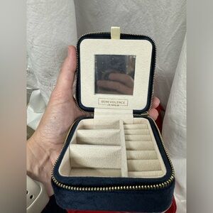 Benevolence LA Plush Velvet Jewelry Box Travel Jewelry Case Organizer w/ Mirror
